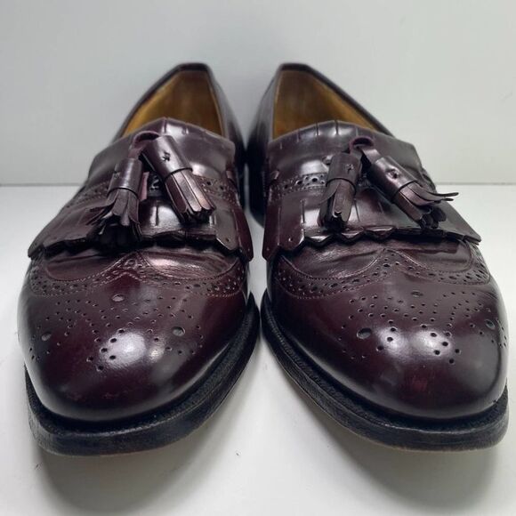 Johnston & Murphy Optima Dress Shoes Loafers Kiltie Tassel Burgundy Size 10B - Picture 2 of 9